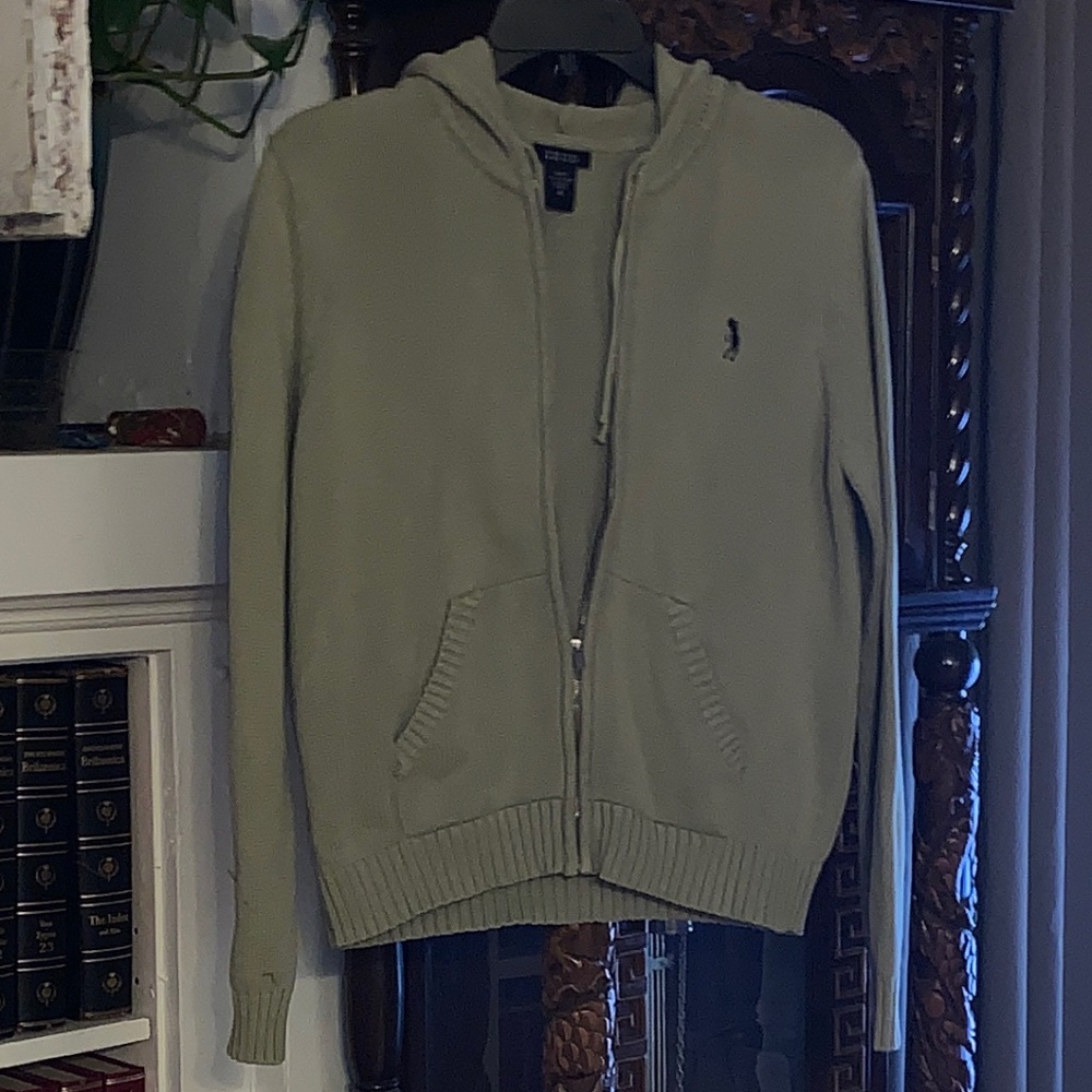 New Women’s  IZOD Hoodie Cardigan Sweater with Pockets Size Med